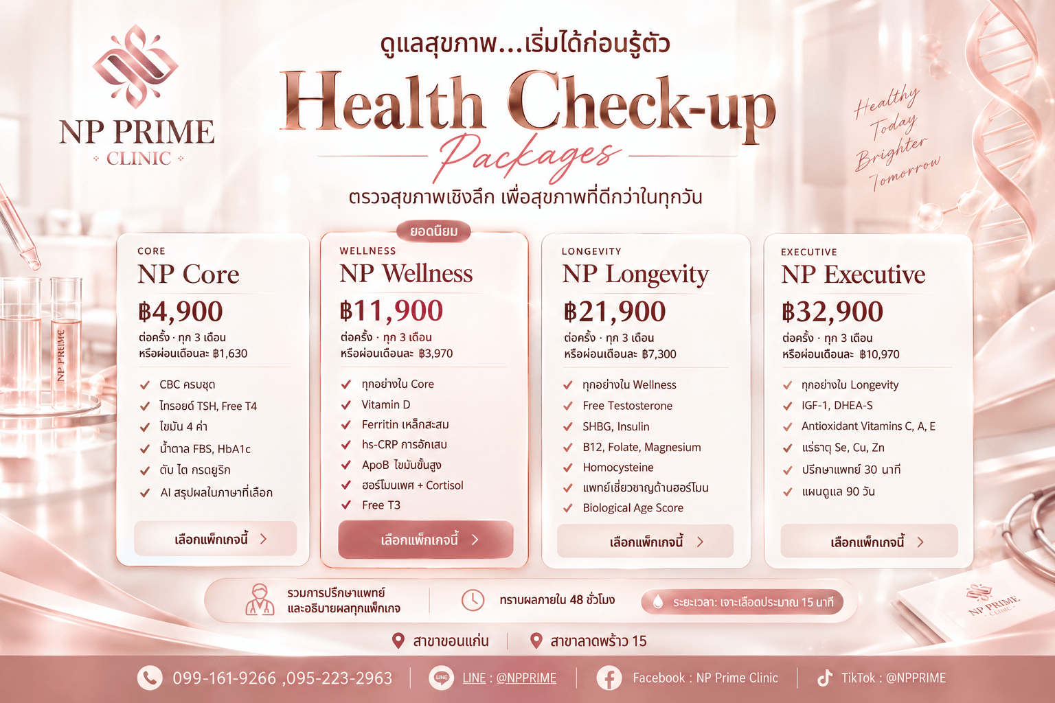 Health Check-up Packages — NP Core, NP Wellness, NP Longevity, NP Executive